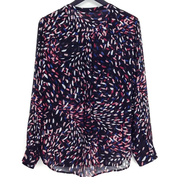 TWO by VINCE CAMUTO Masquerade Print Sheer Blouse - Picture 6 of 8